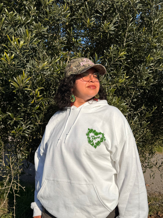 CON AMOR! Hoodie - White & Green